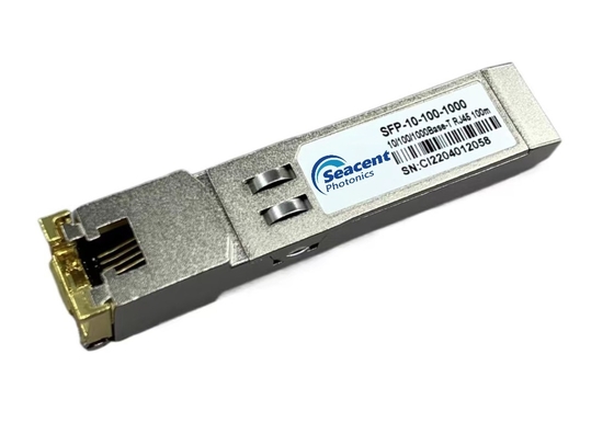 فرستنده و گیرنده مسی 10/100/1000BASE-T SFP Hot Pluggable 0.01-1.25Gb/S 100m